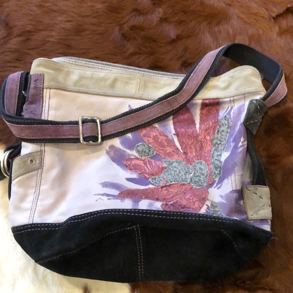 Lucky Brand Purple and Gray Shoulder Bag
